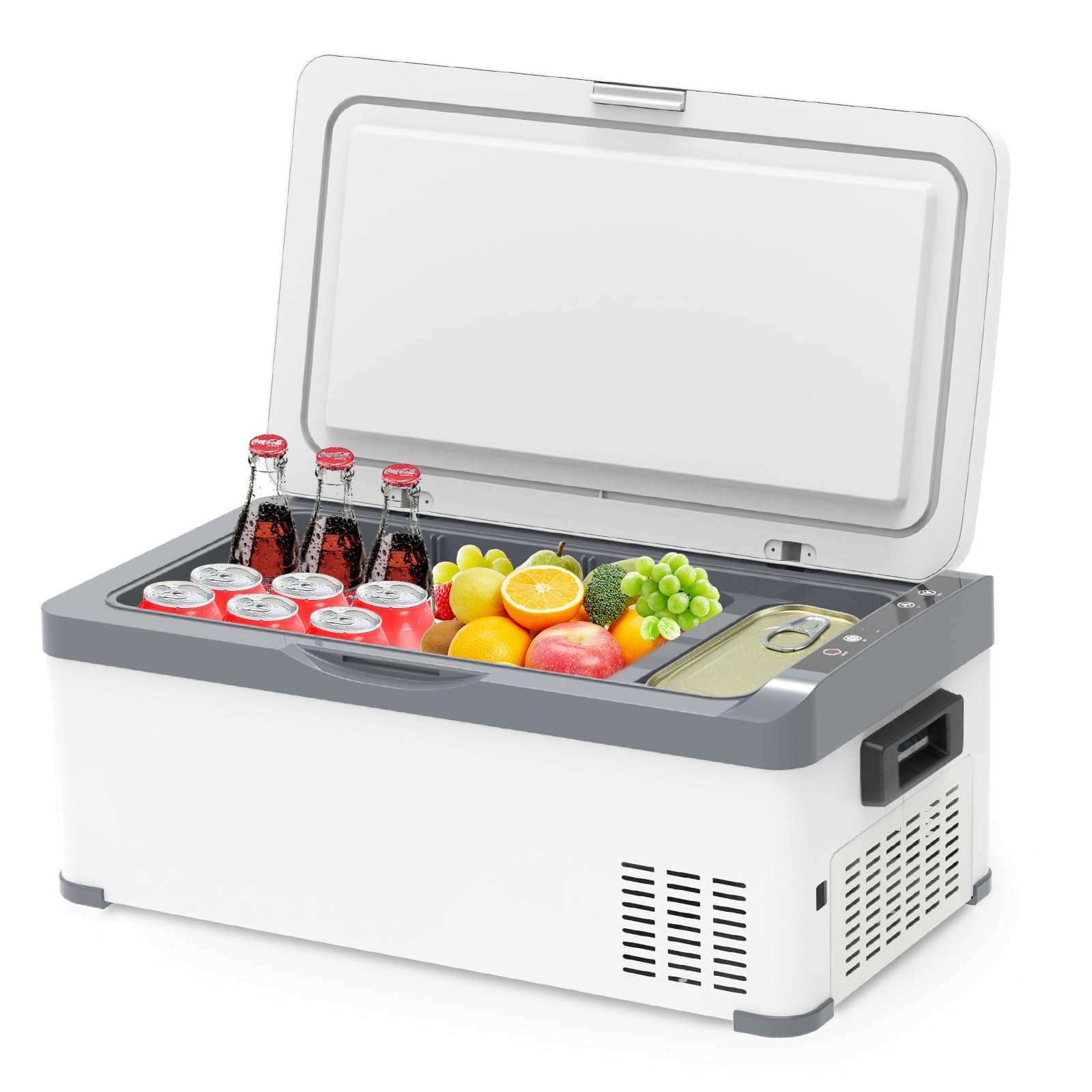 SHAREWIN 12V 20QT (19L) Portable Car Refrigerator -8°F to 68°F, 12/24V DC & 110-240V AC Compressor Cooler for Camping, Travel, Truck, RV, Boat, Picnic & Outdoor Adventures | Compact Freezer for Food, Drinks & Medication Storage