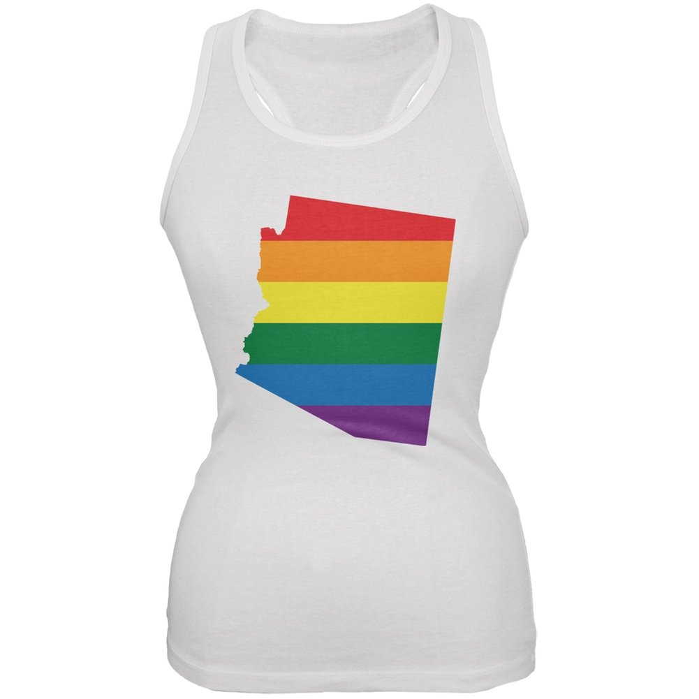 LGBT Pride Rainbow White Soft Tank Top for Women - Large | Lesbian & Gay Pride Apparel for Juniors | Perfect for Pride Parades, Festivals & LGBTQ+ Events