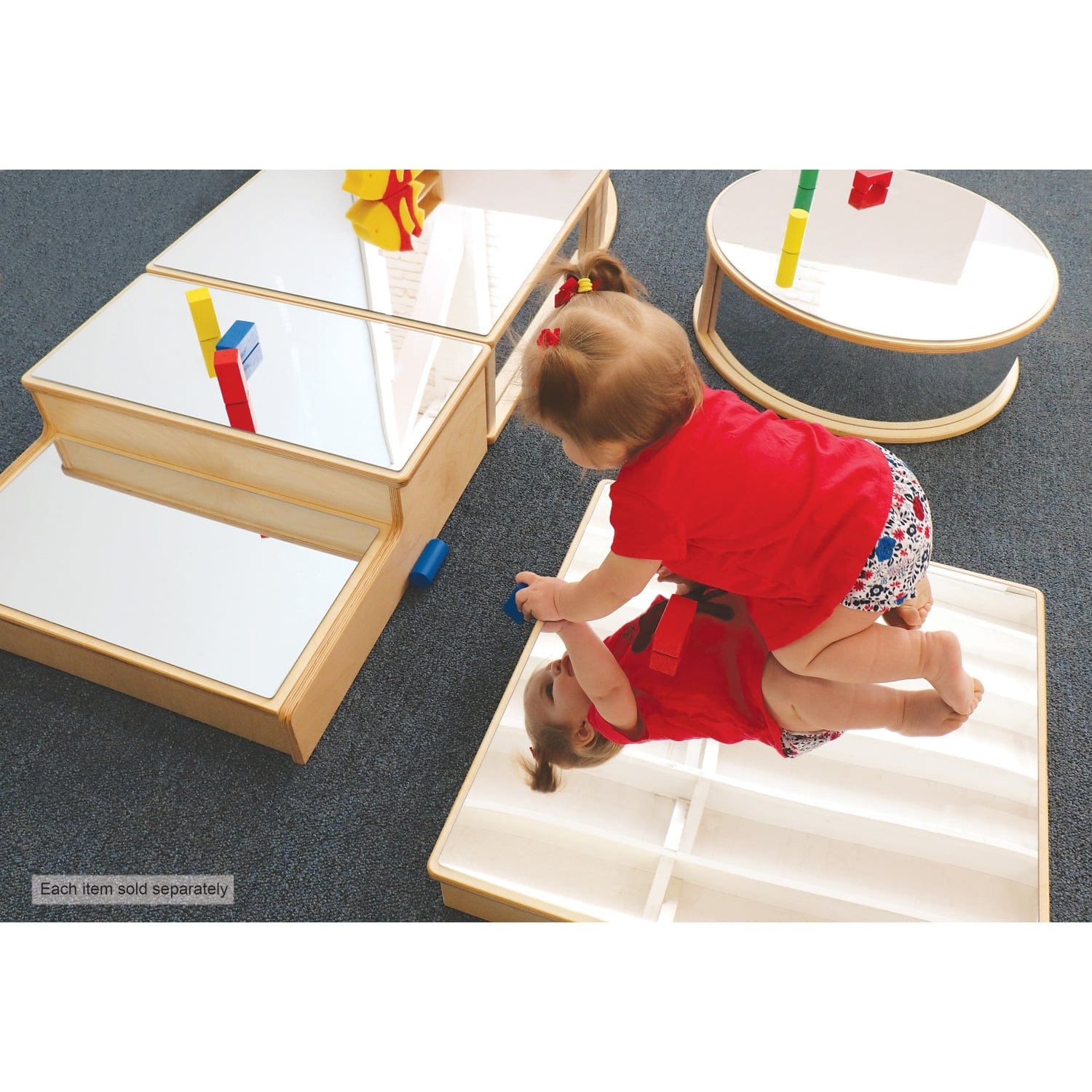 Safe Low Square Baby Floor Mirror for Tummy Time & Sensory Play - Unbreakable Infant Mirror for Newborn Development & Playroom Decor