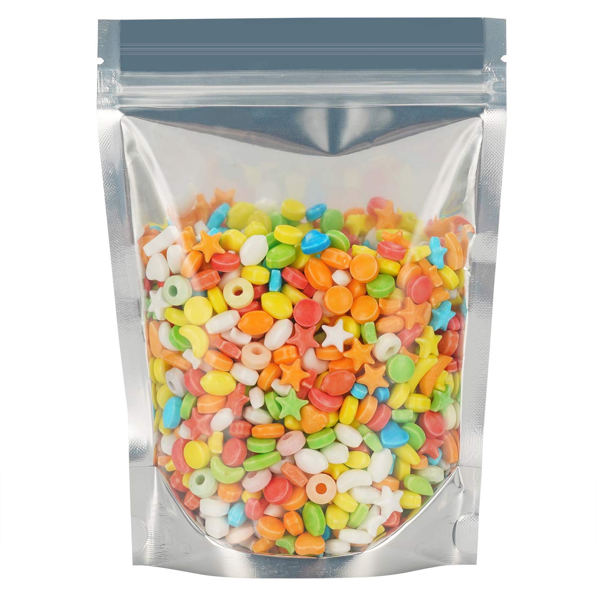 Vasdoo 50 Pack Reusable Aluminum Foil Stand Up Food Storage Bags - 5.5x7.5 Inch Resealable Ziplock Mylar Pouches for Snacks, Coffee, Tea, Nuts | Perfect for Kitchen, Camping & Meal Prep Organization