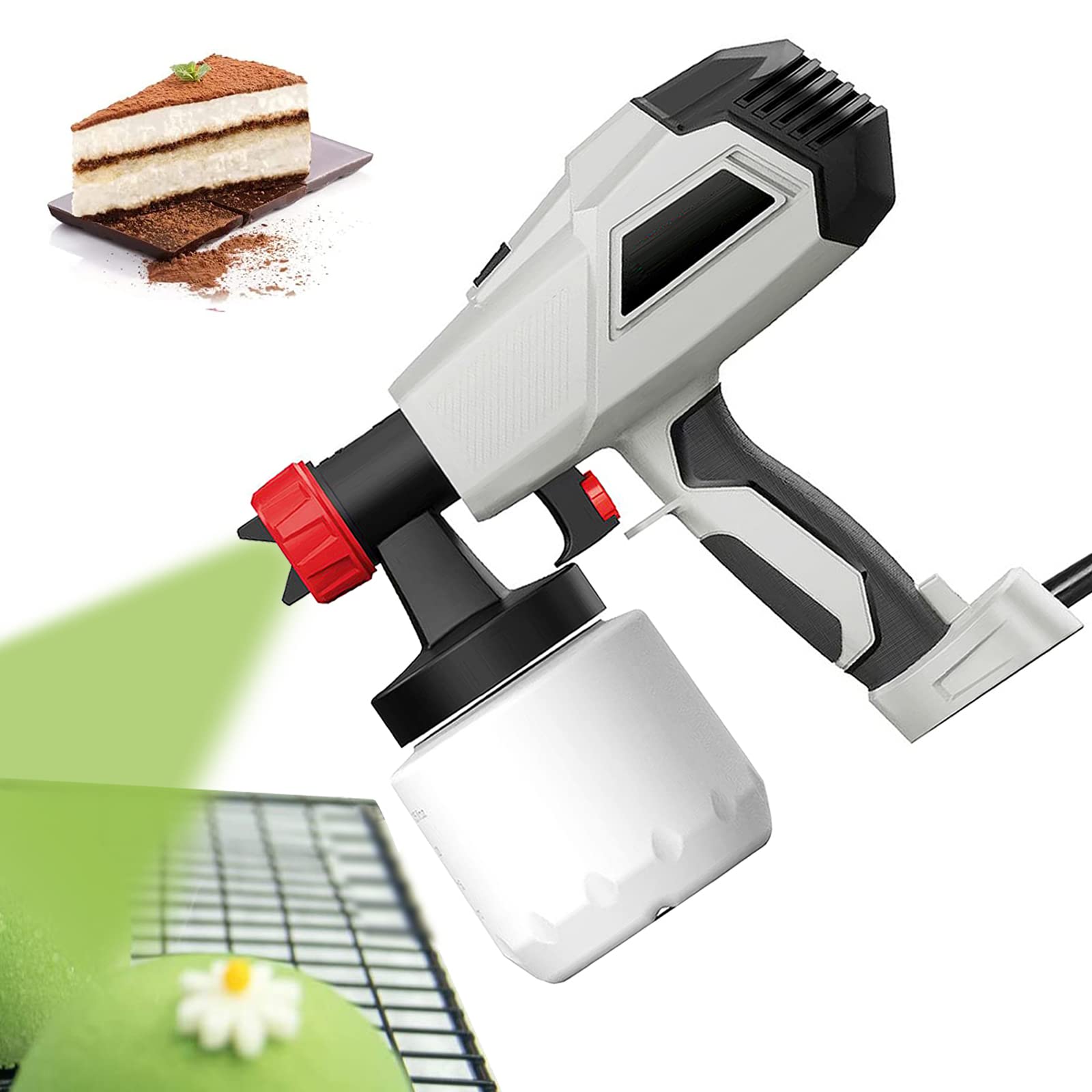 Chocolate Spray Gun for Baking - Portable Airbrush Cake Decorating Tool for DIY Cakes, Cookies & Desserts | Also Great for Furniture, Fence & Farm Projects | Easy-to-Use Food Coloring Sprayer for Home Bakers & Professional Chefs