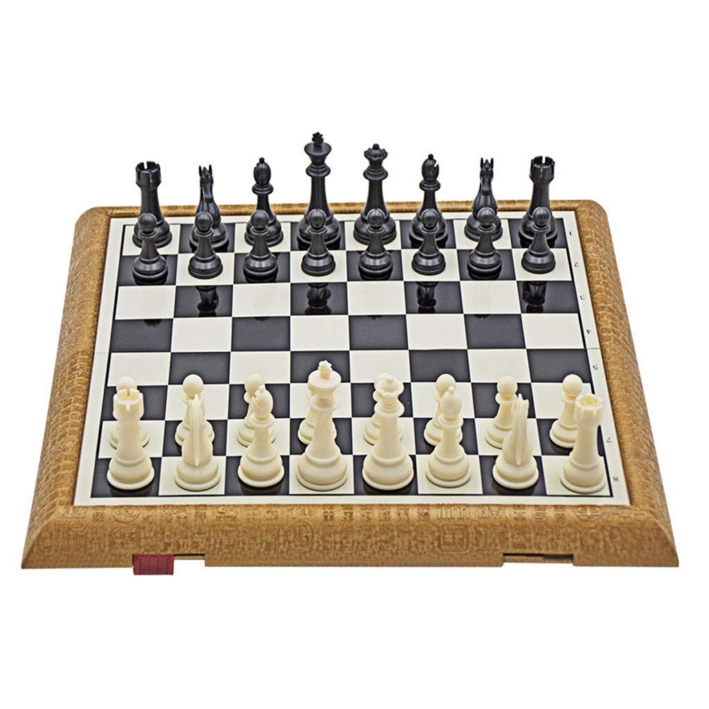 Portable Magnetic Wooden Chess Set - Folding International Chess Board Game for Adults & Kids | Perfect for Family Game Night, Travel & Parties