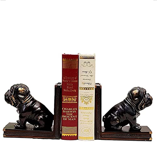 BUYT Heavy Duty Puppy Bookends - Decorative Bookends for Office, Library & Home - Creative Art Bookends for Organizing Books & Decor - Perfect for Bookshelves, Desks & Gift Giving