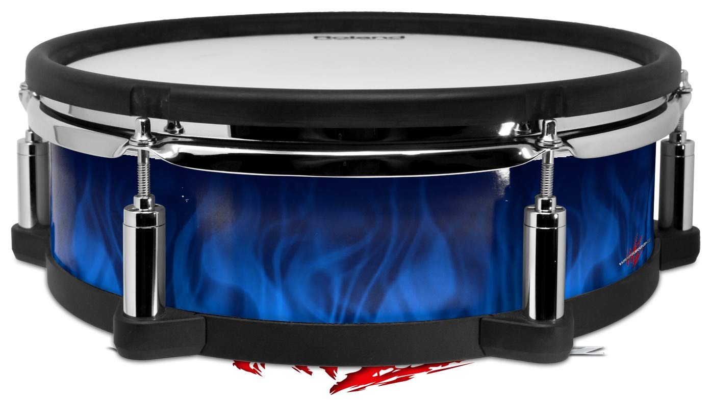 Roland PD-128 Drum Fire Blue Skin Wrap | Replacement Drum Head Cover | Compatible with Electronic Drum Kits | Perfect for Studio & Live Performances
