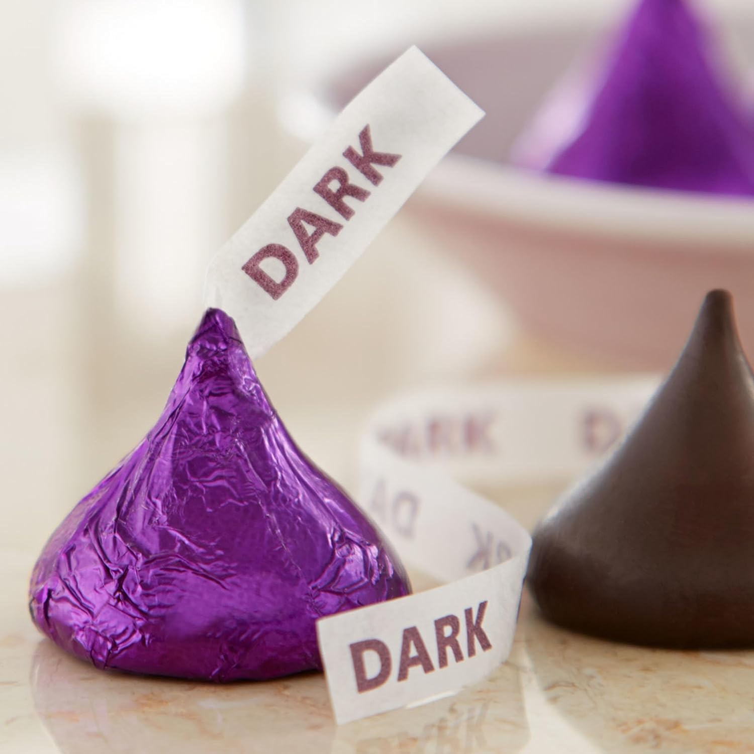 Hershey's Dark Chocolate Variety Pack - 2lb Bulk Assorted Chocolate Candy with Kisses & Rolos - Individually Wrapped Purple Foil Candies - Perfect for Halloween, Christmas Gifts & Party Favors