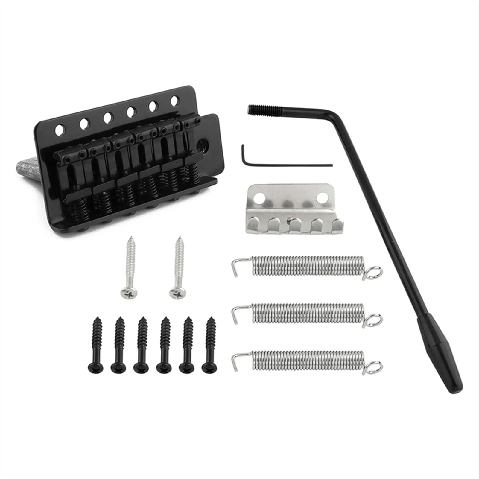 6 String Electric Guitar Tremolo Bridge with Whammy Bar for ST Style Guitars - Black Replacement Bridge for Fender Stratocaster - Perfect for Rock, Blues & Stage Performances