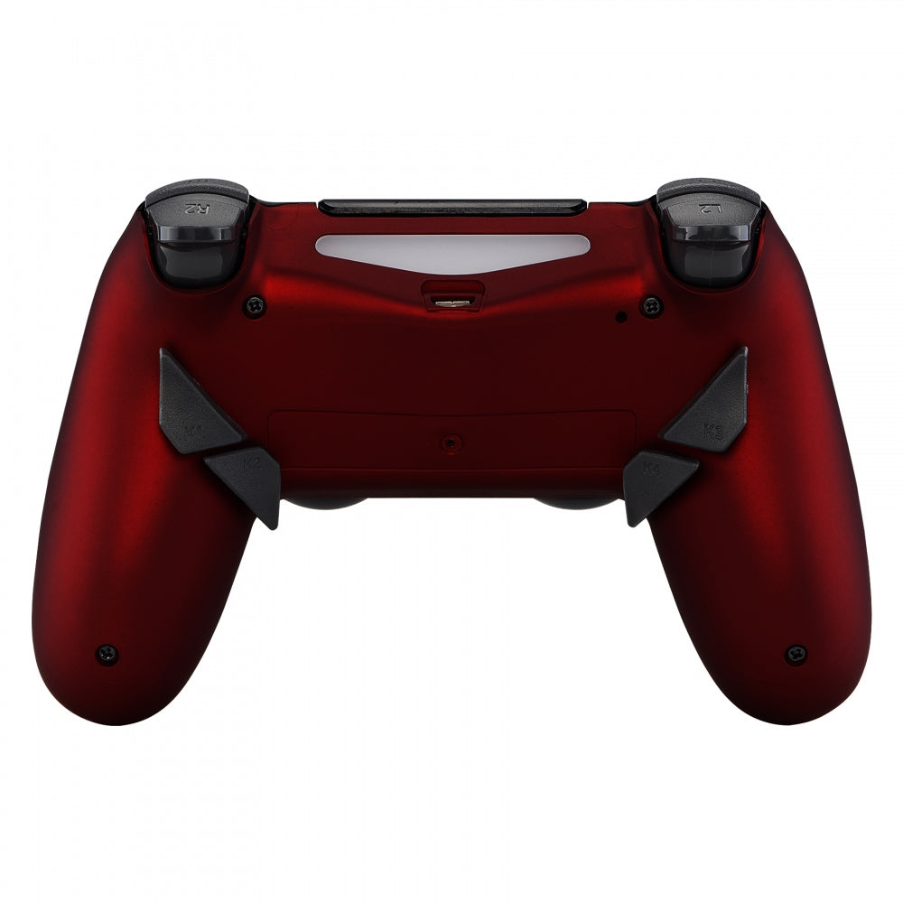 eXtremeRate Dawn Remappable Remap Kit with Redesigned Back Shell & 4 Back Buttons for PS4 Controller JDM-040/050/055 - Scarlet Red | Customizable Gaming Accessory for Competitive Play & Enhanced Performance