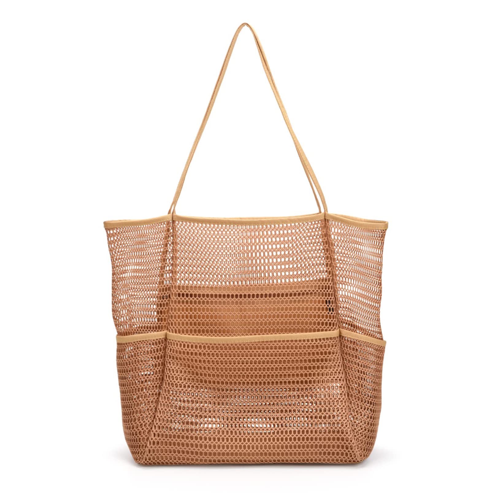 **Large Mesh Beach Tote Bag for Women - Waterproof Pool Bag with Multiple Pockets - Perfect for Family Travel, Swimming & Beach Outings**