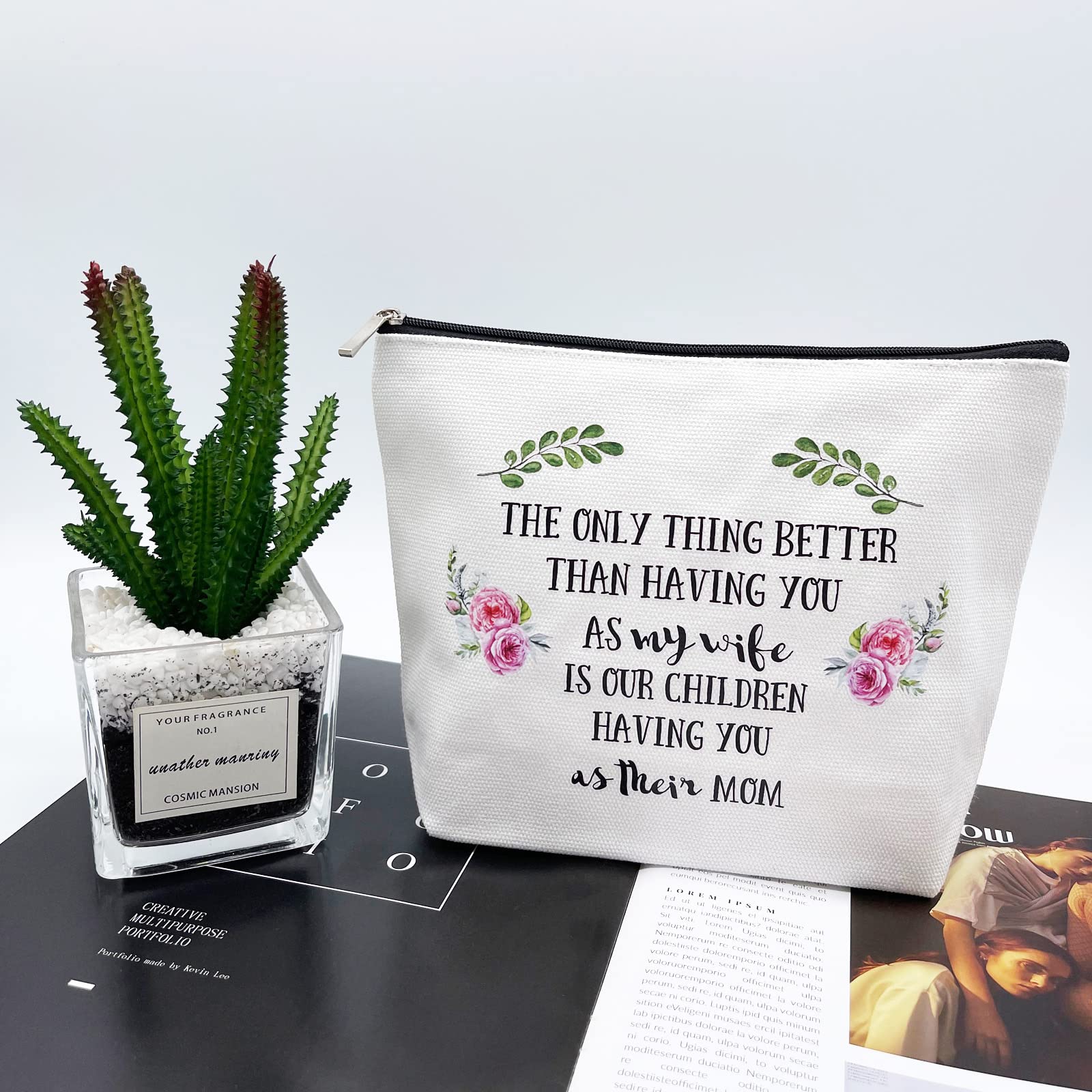 Stylish Makeup Bag for Wife - Perfect Birthday, Christmas, Mother's Day, Wedding & Valentine's Day Gift - Thoughtful Present for Mom from Husband & Kids - Ideal for Travel, Work & Daily Use