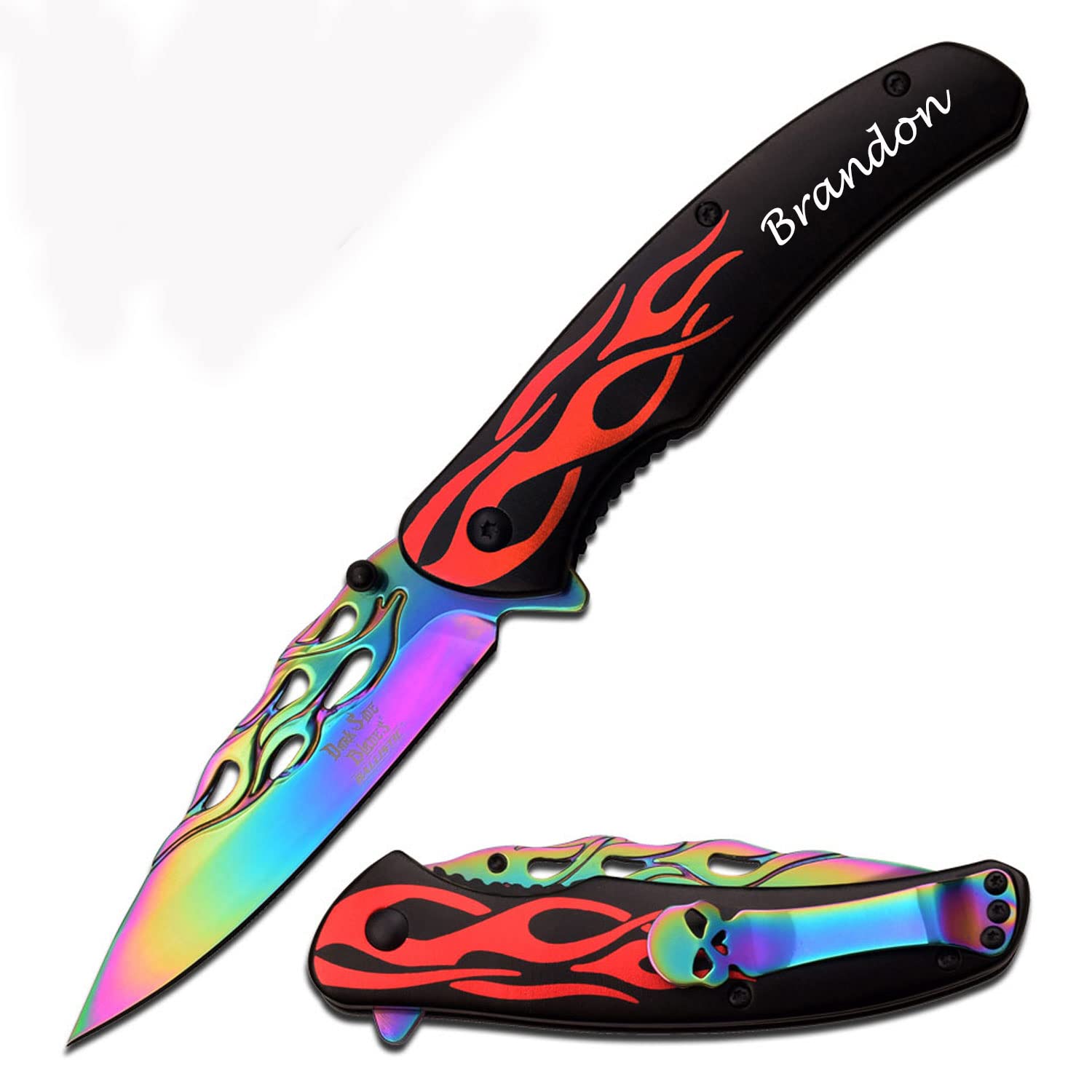 Personalized Laser Engraved Pocket Knife - Custom Engraved Gift for Men, Fathers Day, Groomsmen & Graduation - Free Engraving Included - Perfect for Outdoor Adventures, Camping & Everyday Carry (Red)