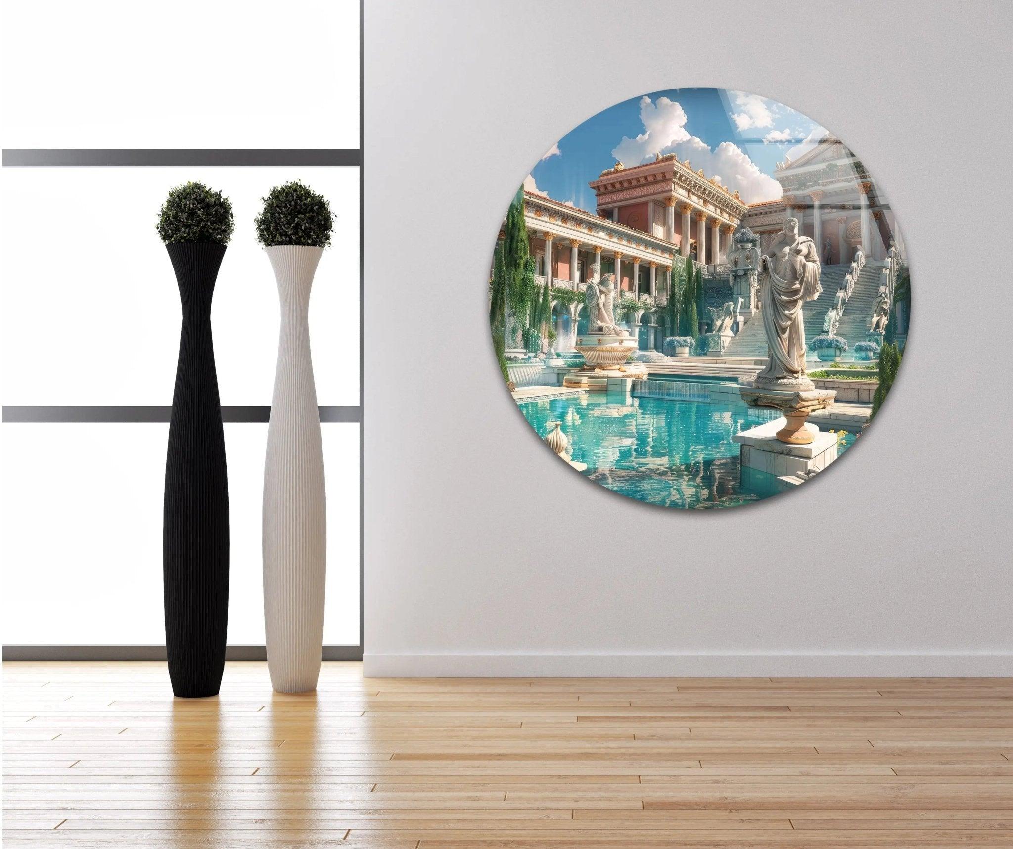 Ancient Greek God Glass Wall Art - Handmade Stained Glass Decor for Home & Office - Perfect for Living Room, Bedroom, or Gifts
