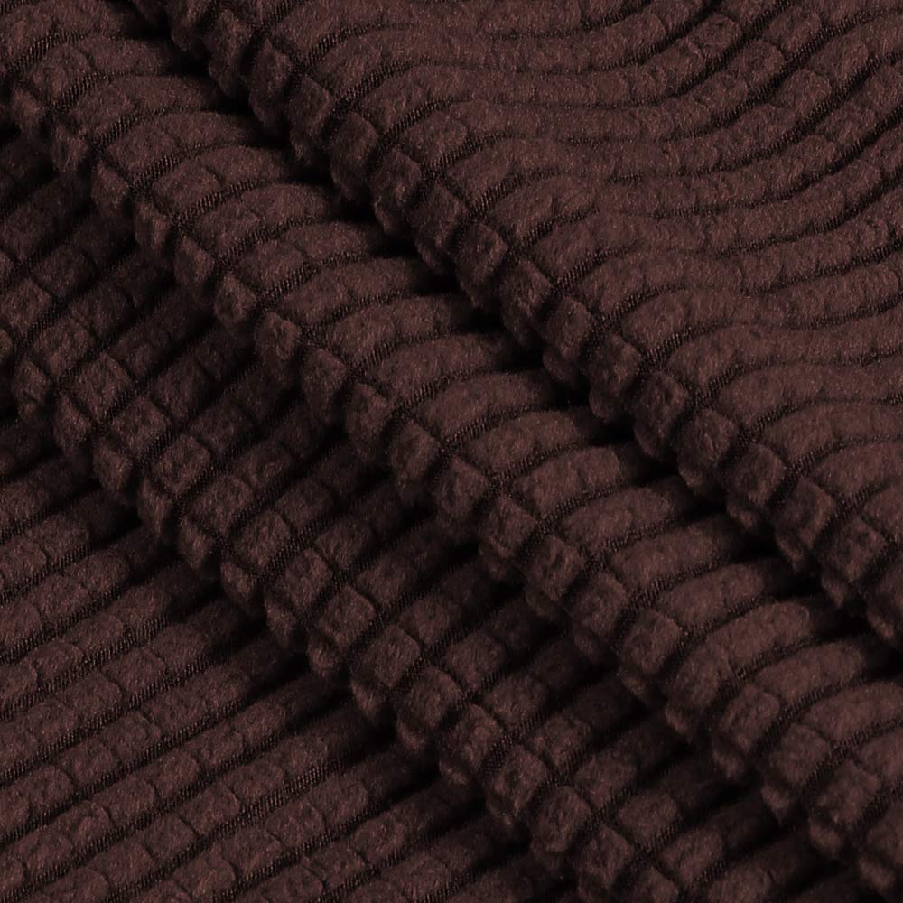 PrinceDeco Stretch Loveseat Sofa Cover Slipcover - Washable 2-Cushion Couch Cover with Non-Slip Bottom, Pet-Friendly Furniture Protector (Brown) - Perfect for Living Room, Apartment & Pet Owners