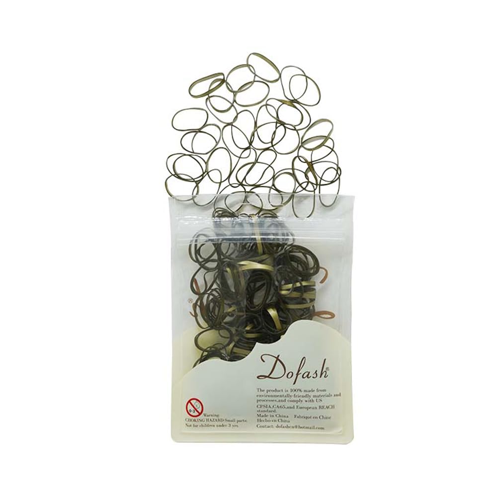 Dofash 2 * 50MM No Damage Small Elastic Hair Ties Rubber Bands for Women - 200pcs (Blonde) | Gentle Hair Accessories for Ponytails, Braids & Everyday Styling