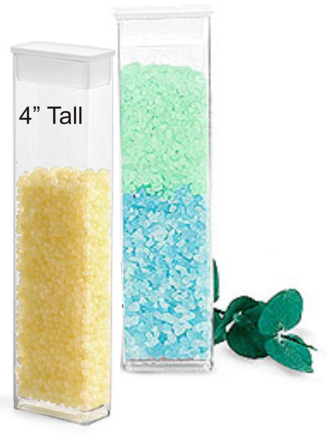 MagnaKoys® Clear PET Plastic Rectangular Tubes with Natural Cork Plugs - 4 inch & 6 inch Craft Vial Organizer Containers for DIY Projects, Bead Storage, Essential Oil Bottles & Laboratory Sample Organization (Pack of 10, 4