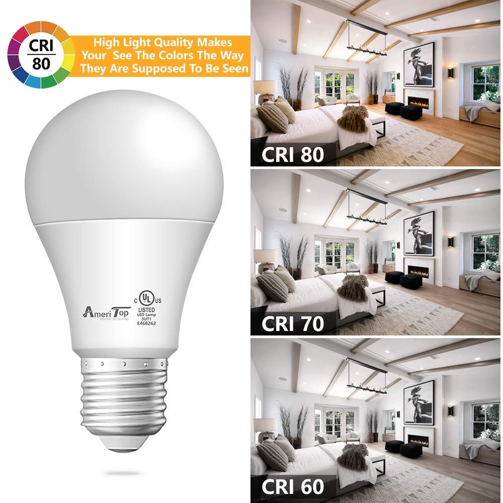AmeriTop Adjustable Metal Desk Lamp with Interchangeable Base/Clamp & 6-Pack 3000K Warm White A19 LED Bulbs - Perfect for Home Office, Study, Reading, and Bedroom Lighting