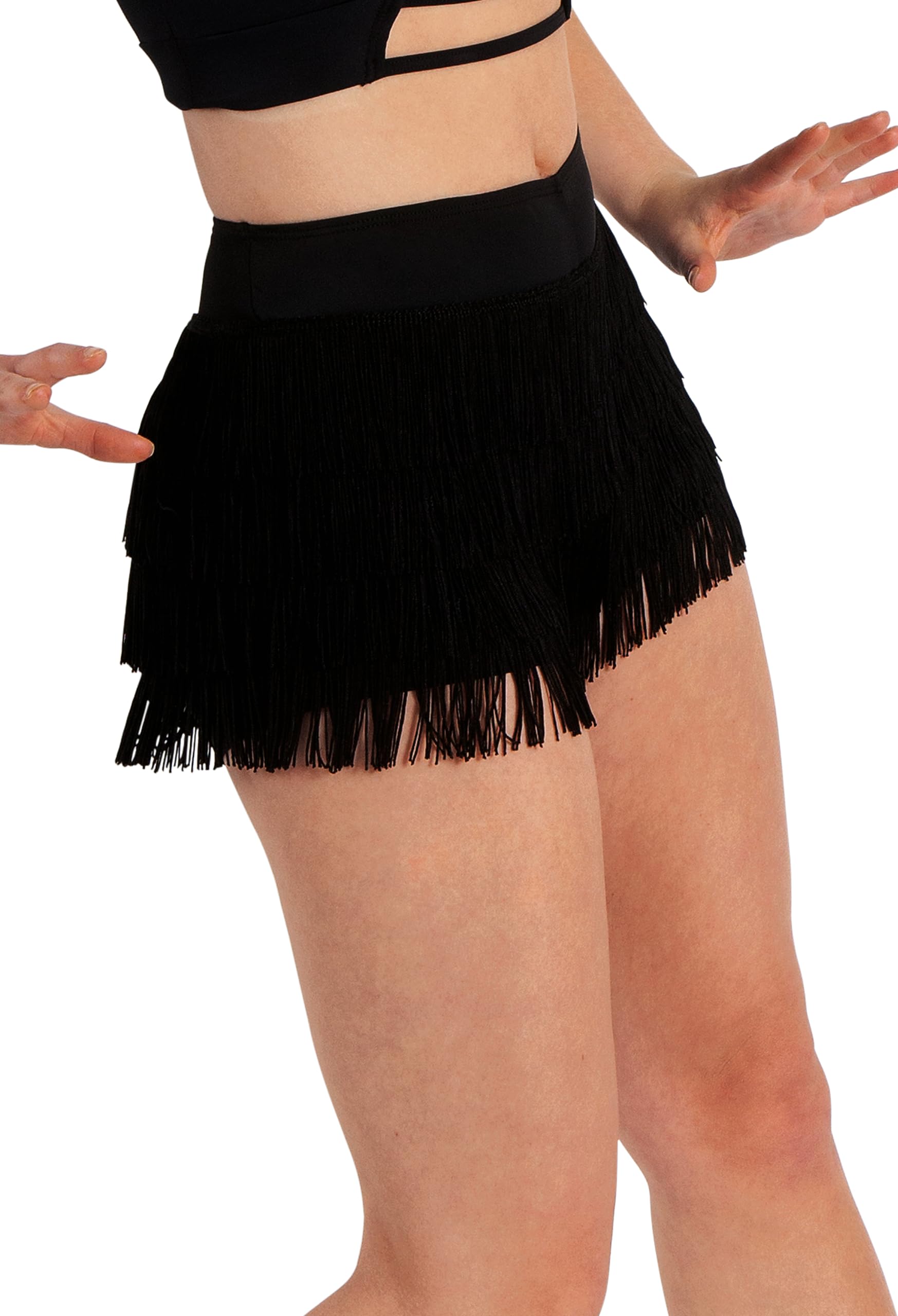 Balera Tiered Fringe Shorts for Girls & Women - Dance Shorts with Flowy Layers & Tassels | Perfect for Ballet, Jazz, Hip Hop Dance & Casual Wear