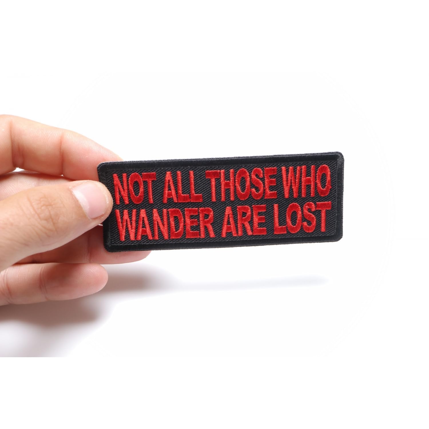 Not All Those Who Wander Are Lost Iron-On Patch for Biker Jackets & Vests - Motorcycle Club Patches, DIY Sewing Emblem for Denim, Backpacks & Hats