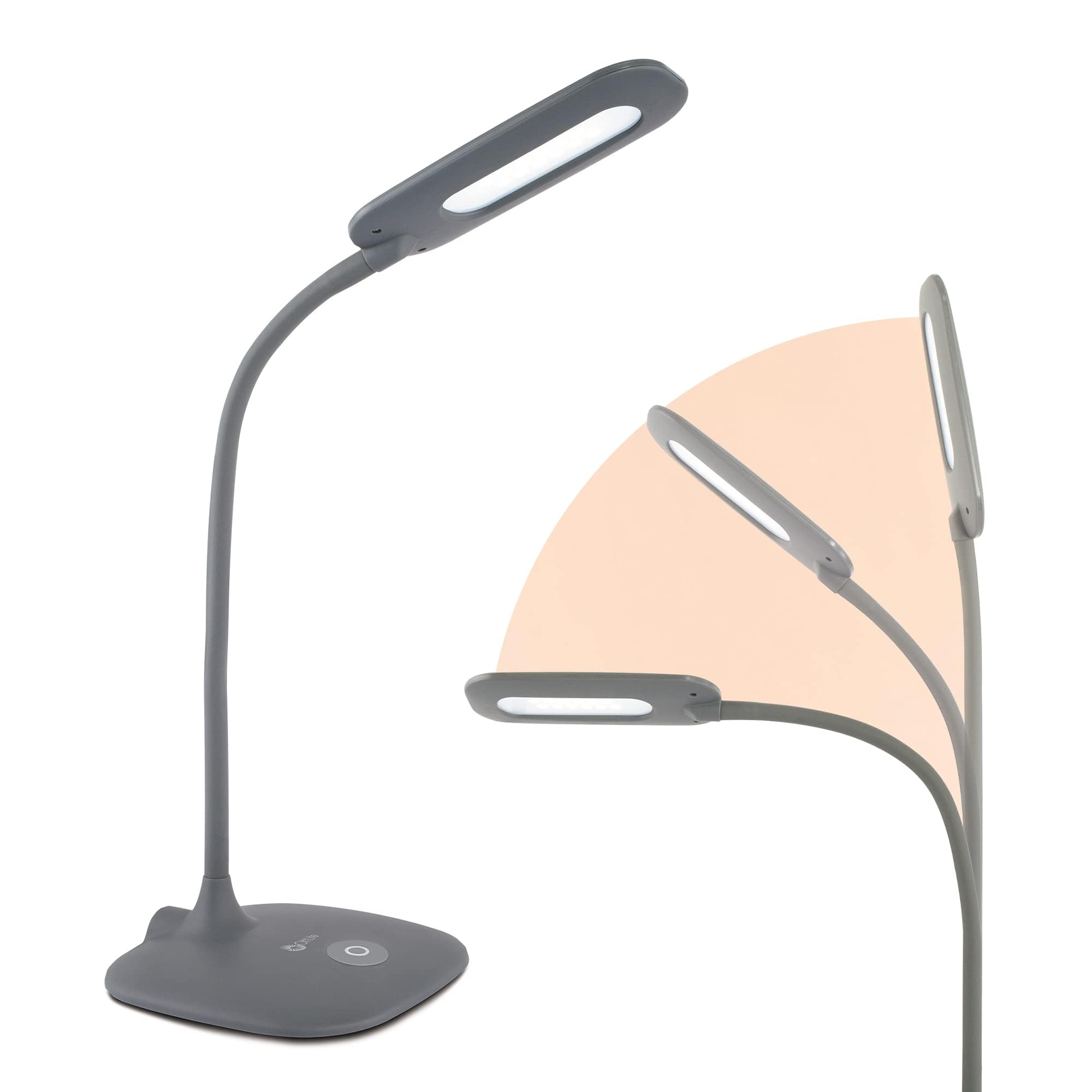 OttLite LED Desk Lamp with 3 Brightness Levels - Energy Efficient Natural Daylight LED Light - Adjustable Flexible Neck & Touch Control - Perfect for Home Office, Study, Computer Desk & Dorm Room - Ideal for Reading, Working & Nighttime Use