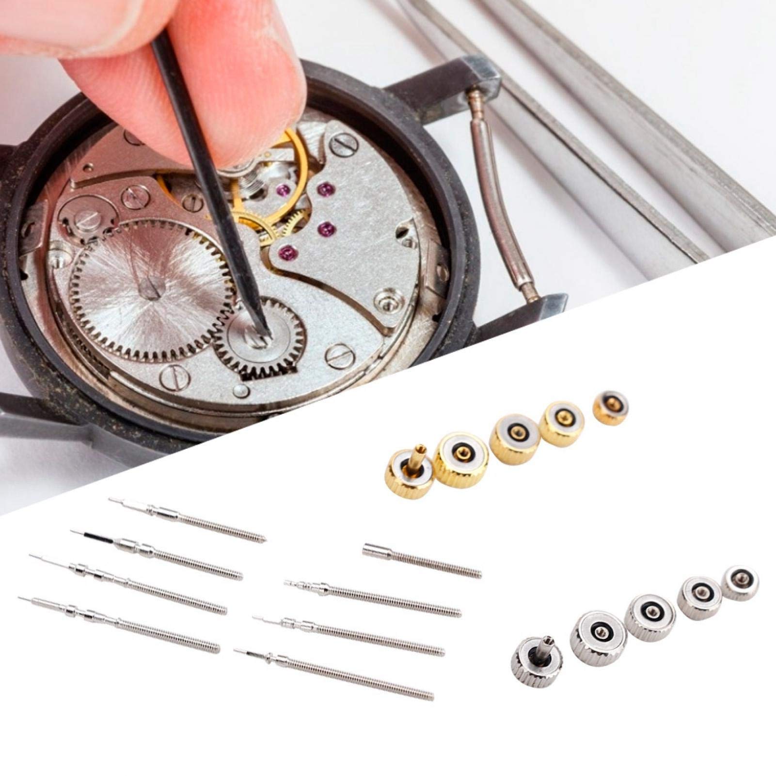 Watch Repair Kit with Crown & Stem Extender - Stainless Steel Tool Set for Watch Maintenance & DIY Fixes