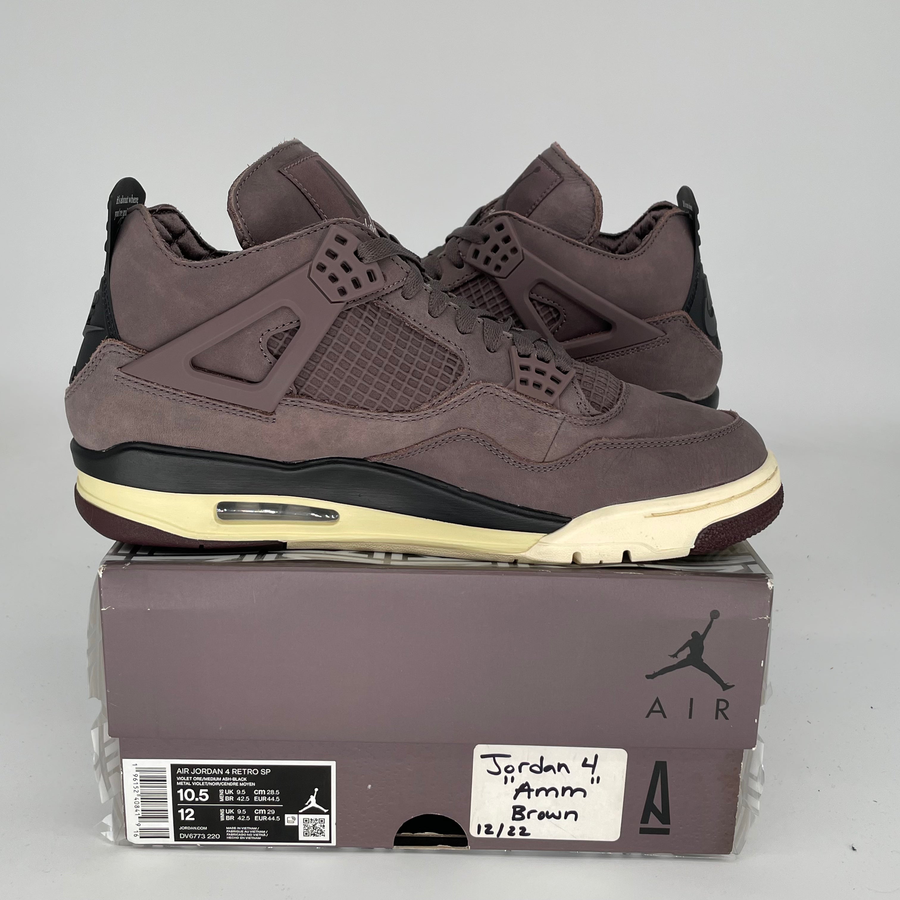 AIR JORDAN 4 Retro A Ma Maniére Violet Ore Sneakers - Men's Size 10.5 (DV6773-220) | Basketball Shoes, Streetwear Fashion & Casual Wear