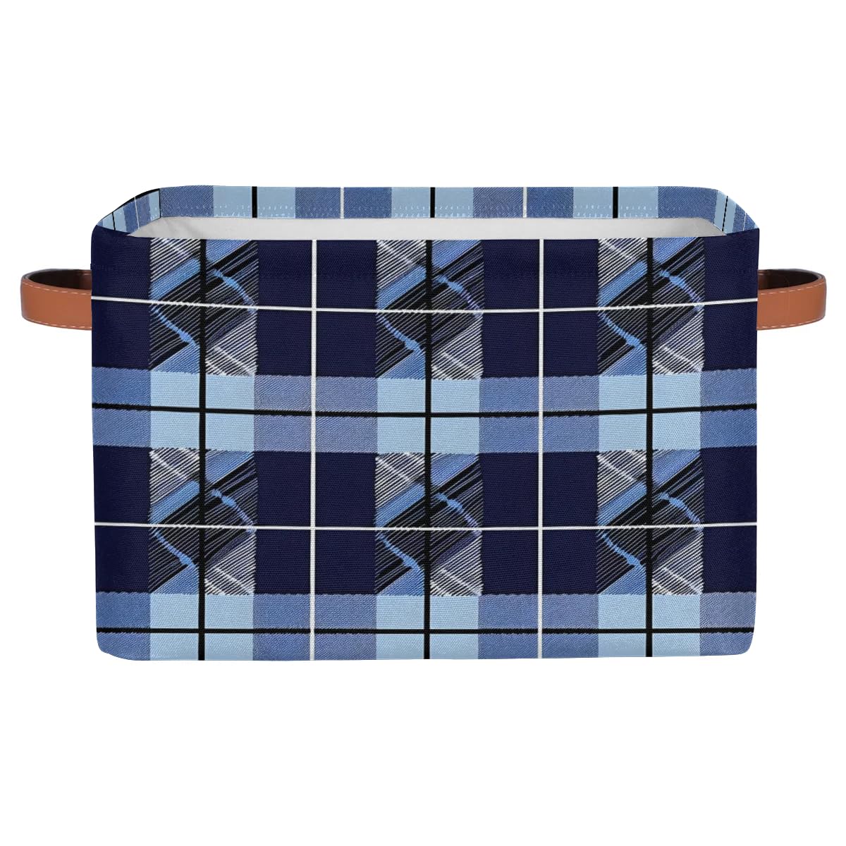 Checkered Plaid Large Storage Baskets with Handles - 2 Pack Fabric Storage Bins for Shelves & Closet Organizers | Collapsible Decorative Baskets for Home, Clothes & Toy Organization | Perfect for Bedroom, Nursery & Living Room Storage