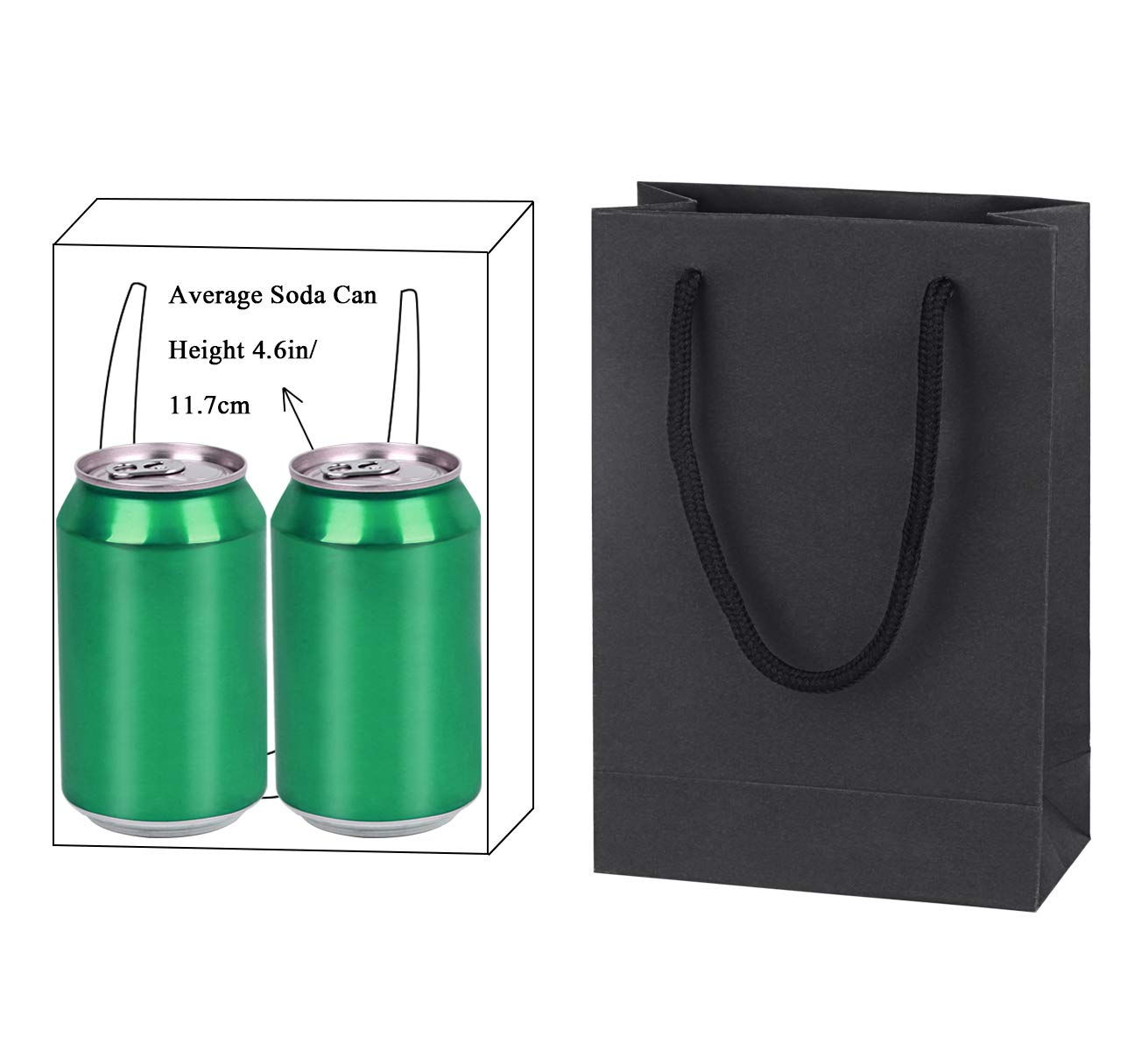 30 Pack Small Black Gift Bags with Cotton Handles - 5x2x7.5 Inches Elegant Paper Gift Bags for Parties, Weddings, Baby Showers & Holiday Presents - Perfect for Jewelry, Candles & Small Gifts