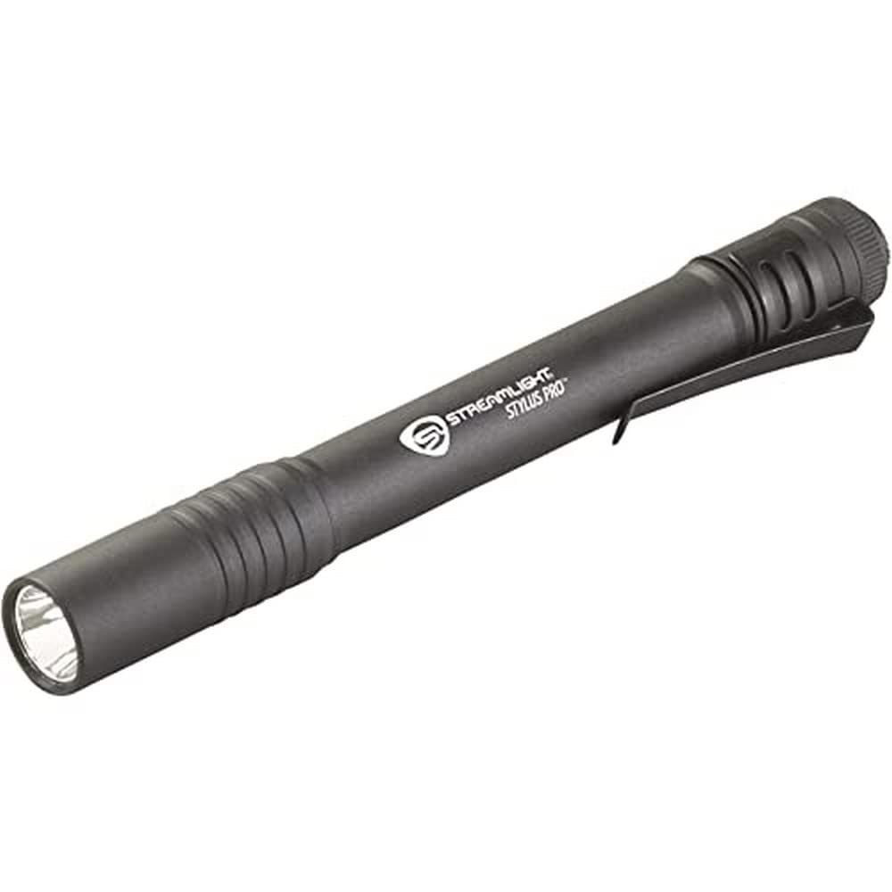Streamlight 66118 Stylus Pro 100-Lumen LED Pen Light with Holster - Compact Black Flashlight for Everyday Carry, Tactical Use, Inspection & Emergency Situations