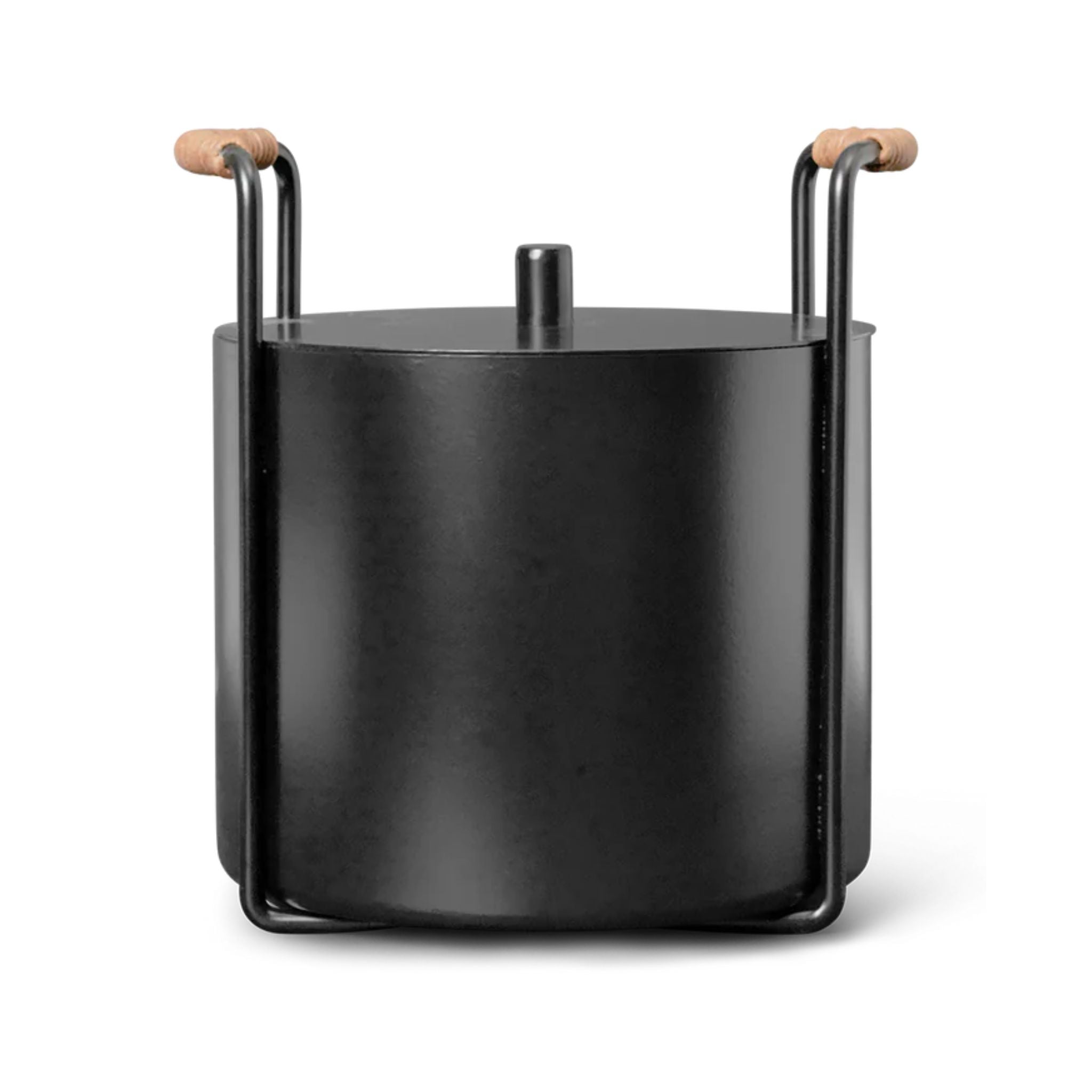 FERM LIVING Black Port Kindling & Ash Bucket - Fireplace Accessories for Wood Stove, Camping & Outdoor Fire Pit Use