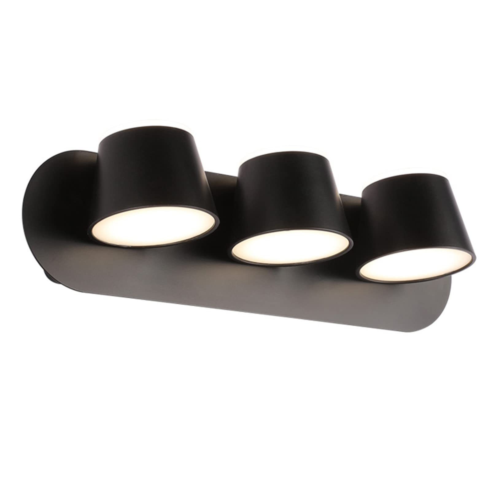 ZCLS 3-Head LED Vanity Mirror Light - Black Bathroom Wall Lamp with Warm Light for Makeup Dressing Table, Corridor, Aisle, Hotel & Home Use