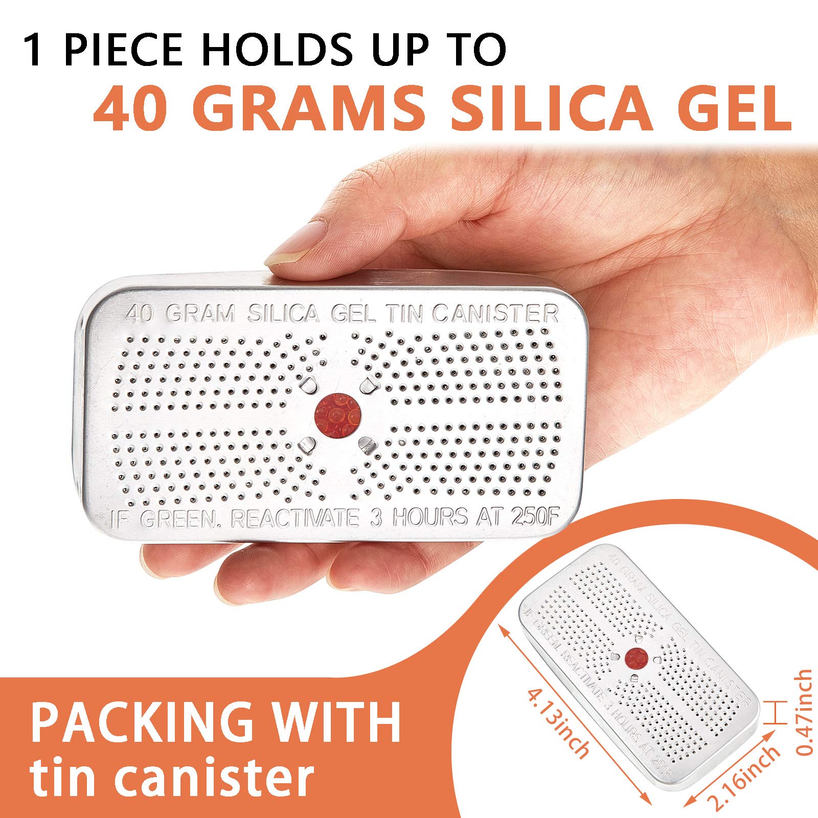 Patelai 3-Pack 40g Reusable Silica Gel Dehumidifier Canisters - Moisture Absorber Desiccant (Color-Changing Orange to Green) for Car, Closet, Cabinet, Storage Box, Suitcase & Travel Bags | Prevent Mold & Protect Valuables from Humidity