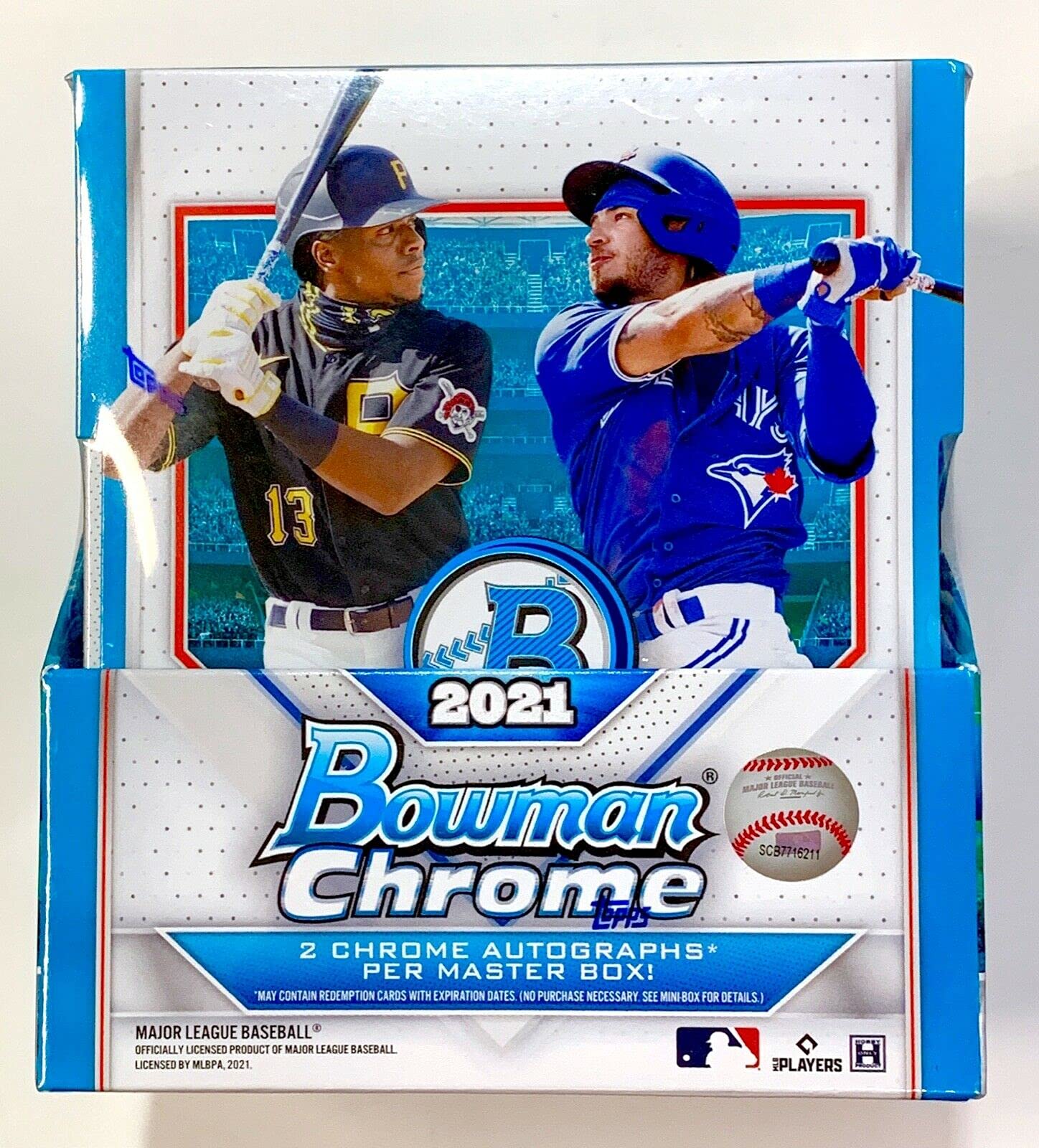 2021 Bowman Chrome MLB Baseball Hobby Box - Factory Sealed with Autograph Cards | Collectible Trading Cards for Baseball Fans & Sports Memorabilia Collectors | Perfect for Card Shows, Investments & Gift Giving
