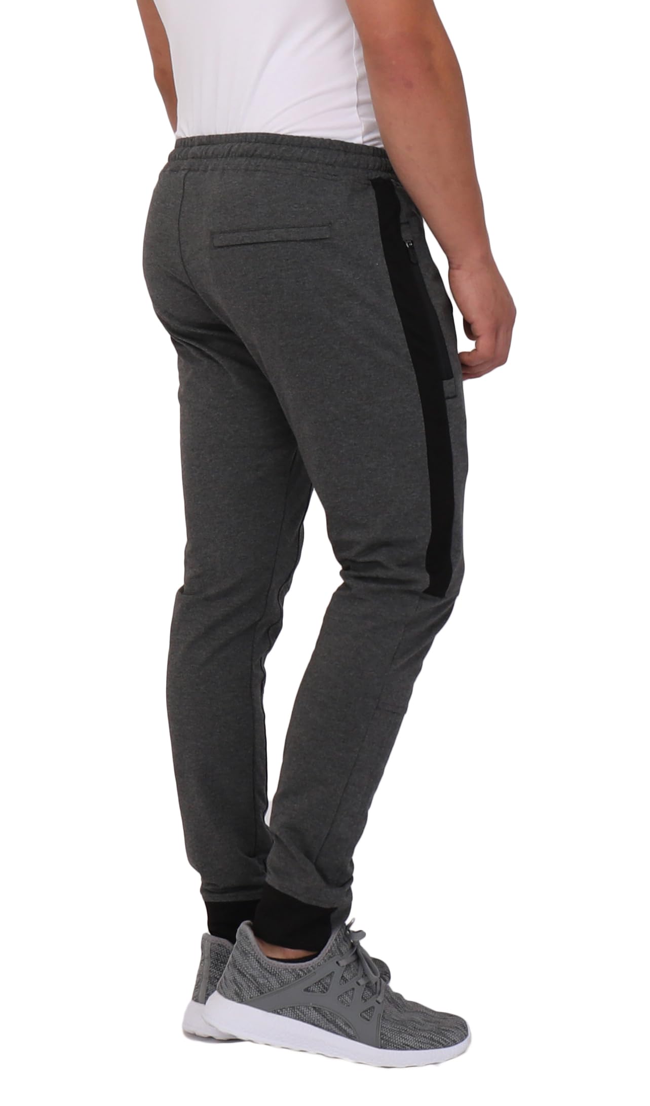SCR SPORTSWEAR Men's Tall Jogger Sweatpants - Athletic Workout Pants with Zipper Pockets for Running, Gym & Casual Wear