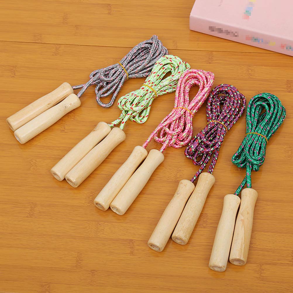 PartyKindom 5-Pack Kids Jump Ropes - Adjustable Length Exercise Skipping Ropes for Boys & Girls - Ideal for Indoor/Outdoor Play, Gym Class, and Fitness Training