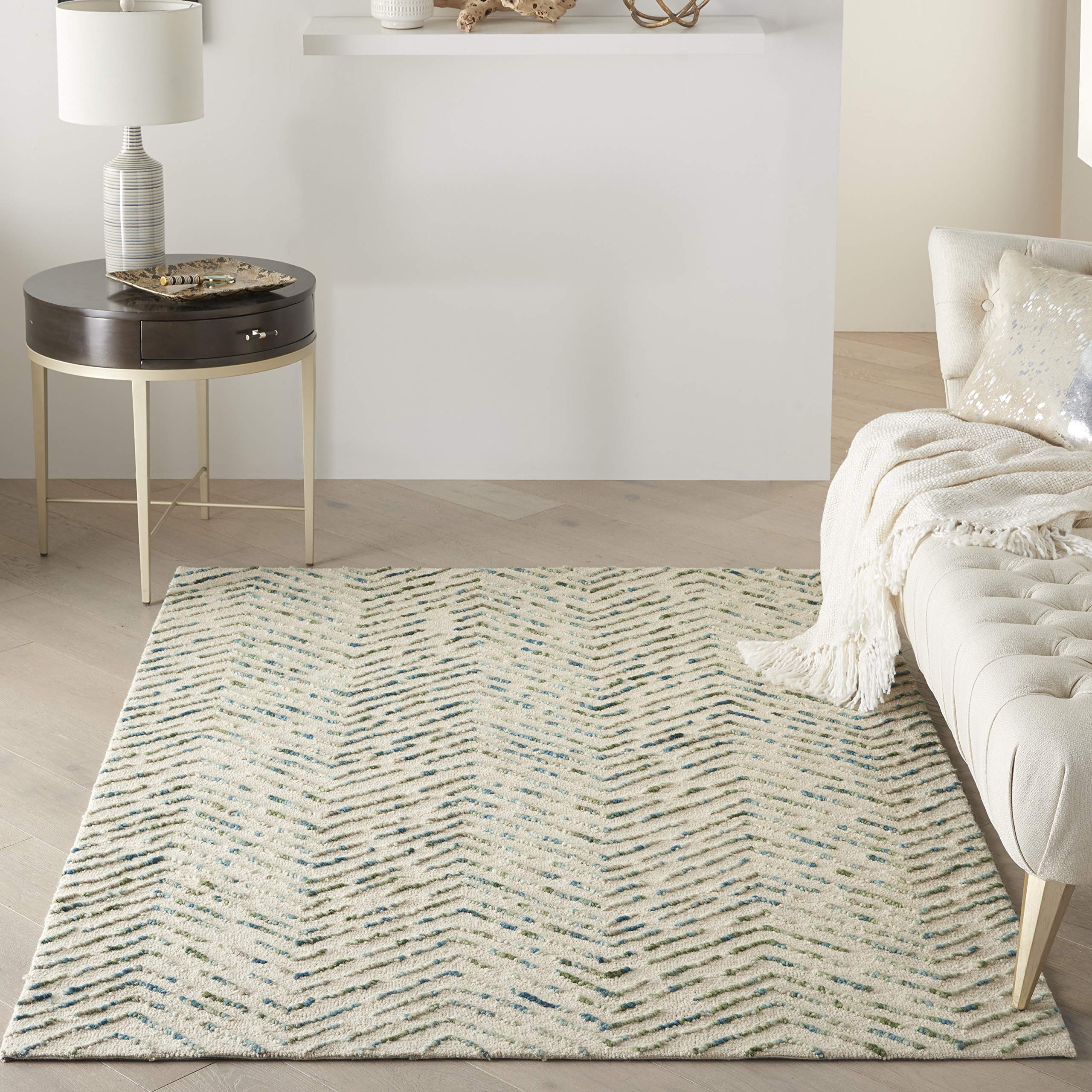Nourison Vail Modern Ivory/Green 5'3