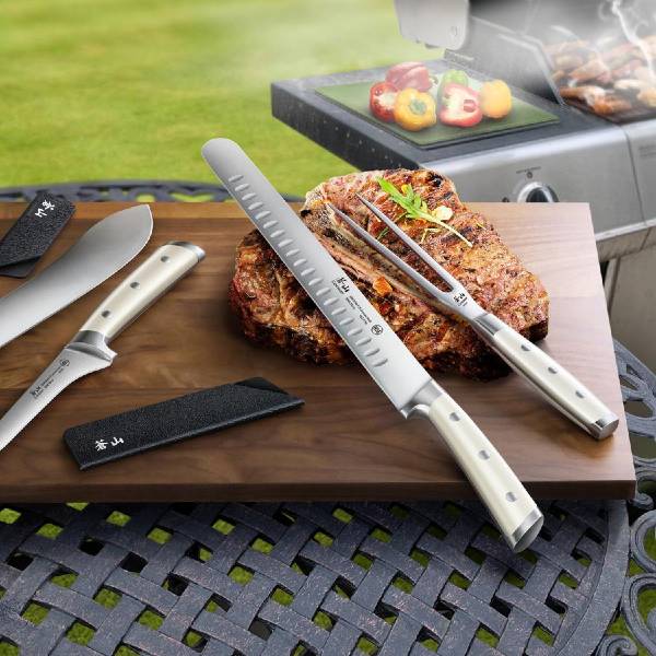Cangshan S Series 7-Piece BBQ Knife Set - German Steel Forged Kitchen Cutlery for Grilling, Slicing & Outdoor Cooking | Premium Steak Knives & Chef Tools for Backyard BBQ, Camping & Picnics