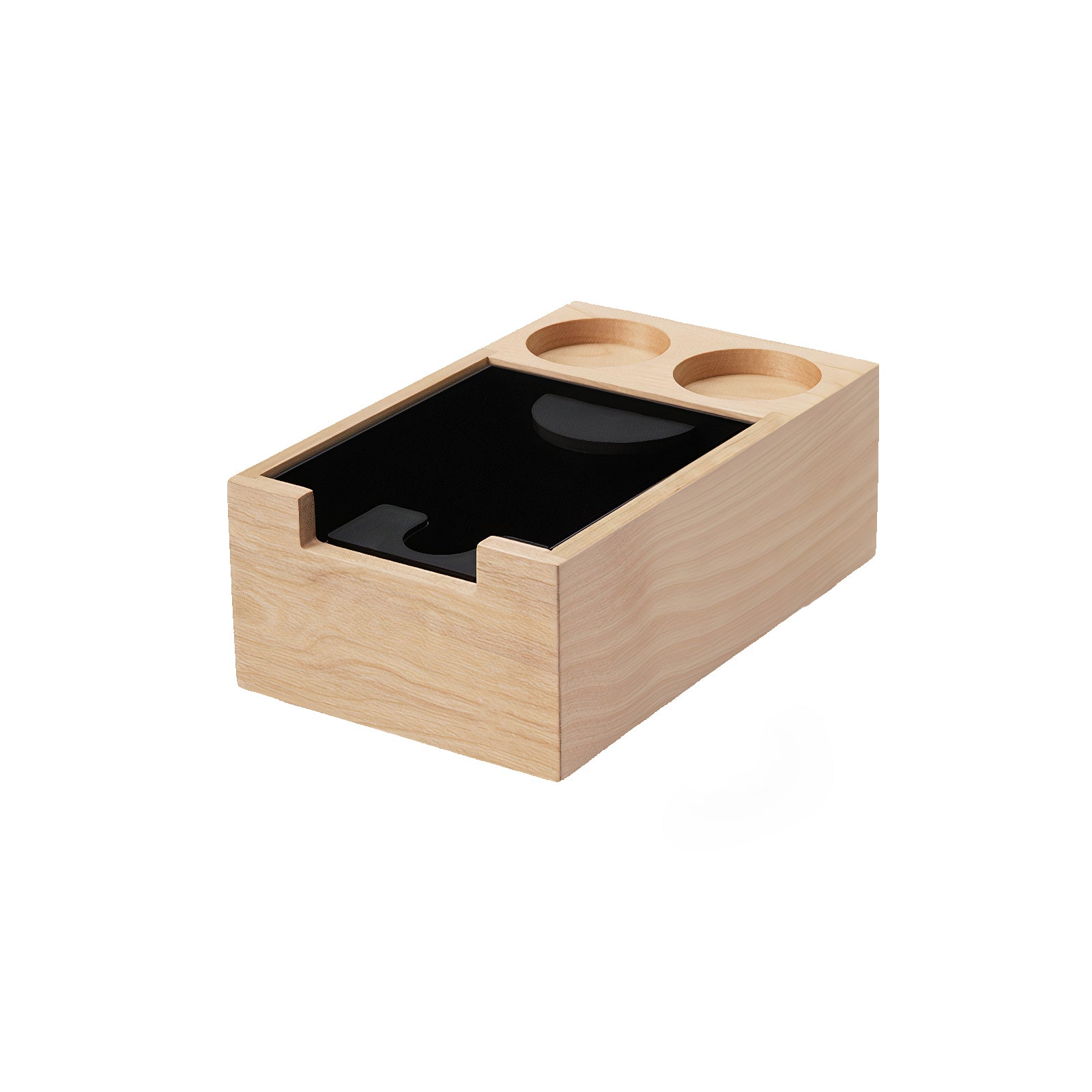 Premium Wooden Coffee Tamper Station with Built-in Knock Box - Barista-Grade Espresso Accessory for Home & Professional Use - Perfect for Coffee Shops, Kitchens & Gifts