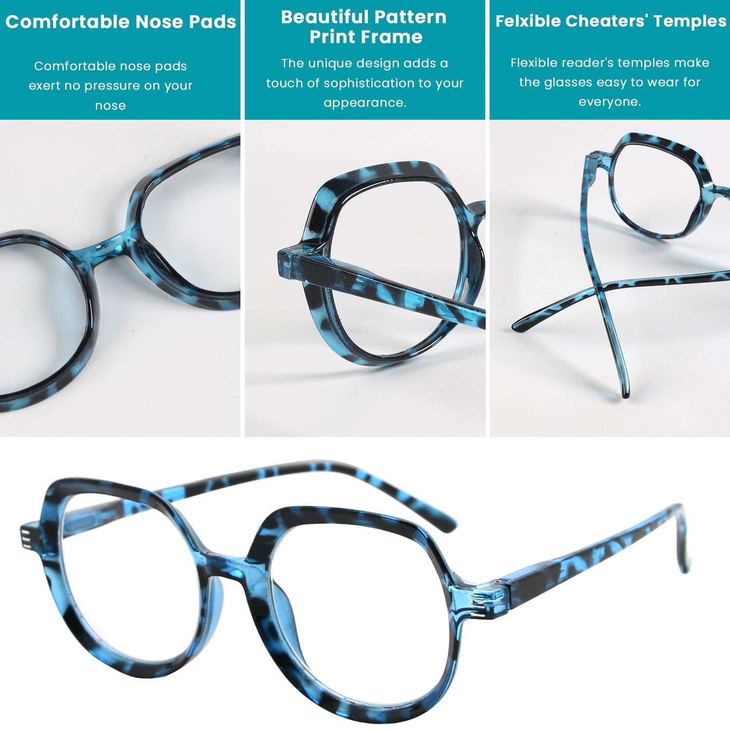 12 Pack Reading Glasses for Women & Men - Comfortable Spring Hinge Readers - Perfect for Reading, Crafting & Computer Use