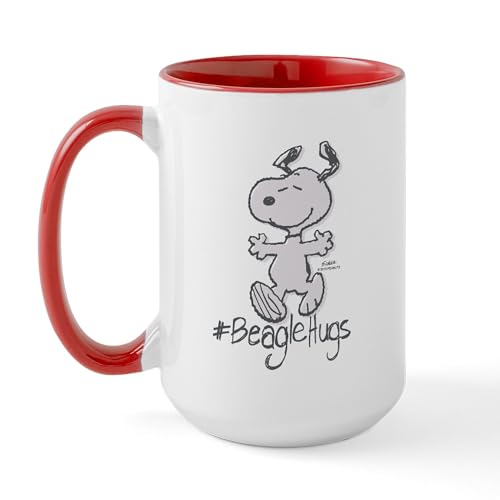 White/Red Inside - Snoopy Beagle Hugs Mugs