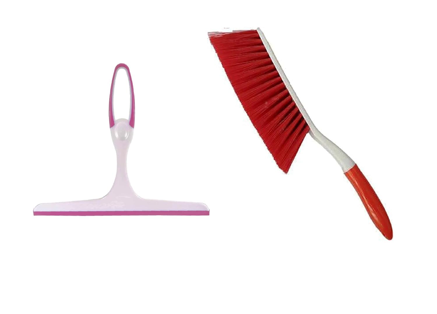 LSARI 2-Piece Carpet Brush Set with Plastic Kitchen Wiper & Long Bristle Dust Cleaning Brush | Heavy Duty Carpet, Upholstery, and Furniture Cleaning Tools | Perfect for Carpets, Car Seats, Beds, Sofas, Curtains, and Mats | Home & Office Cleaning Essentials