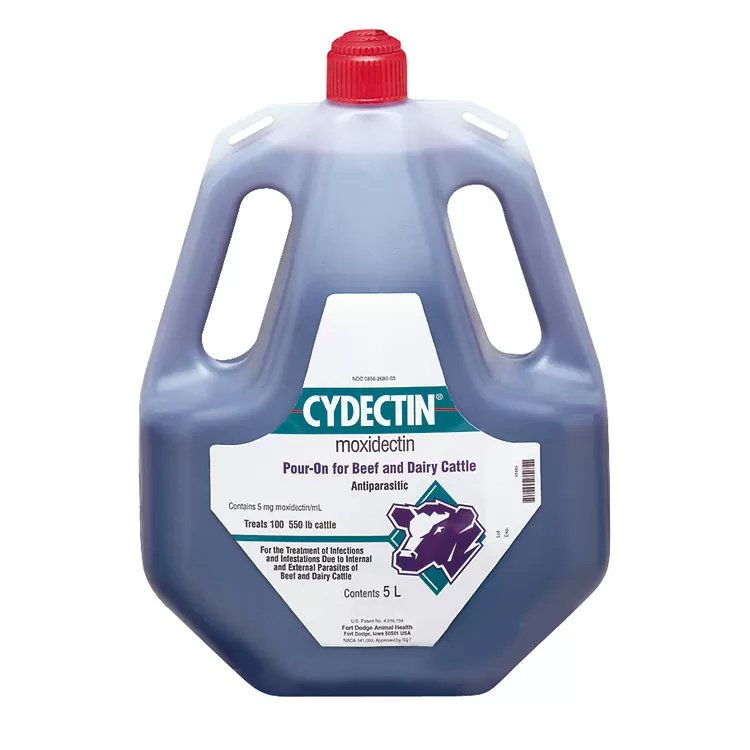 Elanco Cydectin Pour-On for Cattle - Effective Parasite Control Solution for Livestock - Use for Deworming and Treating External Parasites in Cattle