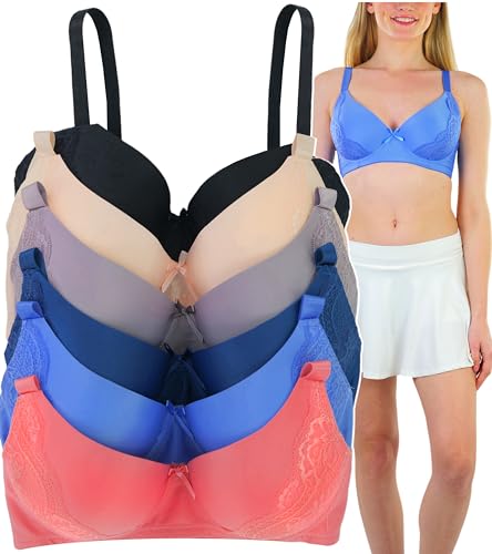 6 Pack: Vibrant Lace Underbust Bras W/ Front Bow
