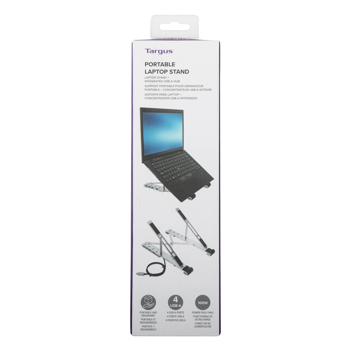 Portable Laptop Stand with USB A Hub - Adjustable Ergonomic Computer Riser for Home Office, Gaming & Travel - Space Saving Desk Organizer for MacBook, Dell, HP & More