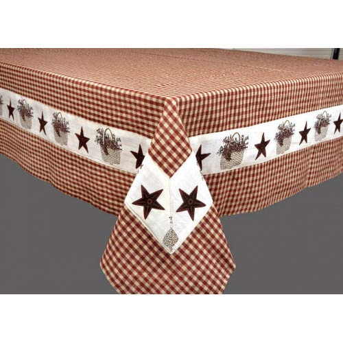 60 x 86 Inch Oval Tablecloth with Star Basket Design - Elegant Dining Table Cover for Holiday Parties, Weddings & Special Occasions