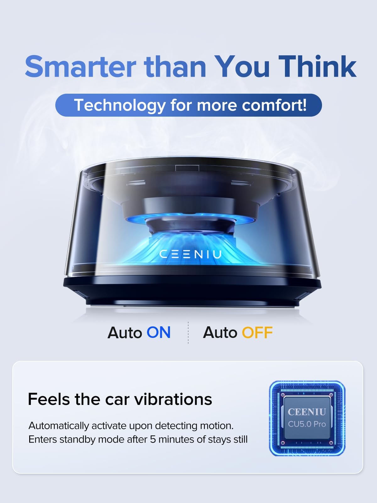 Premium Ceeniu Car Air Freshener Diffuser - New Car Scent with Adjustable Intensity & Auto On/Off | Long-Lasting 4 Month Fragrance for Cars, Trucks & SUVs | Eliminates Odors & Creates Relaxing Atmosphere During Commutes & Road Trips