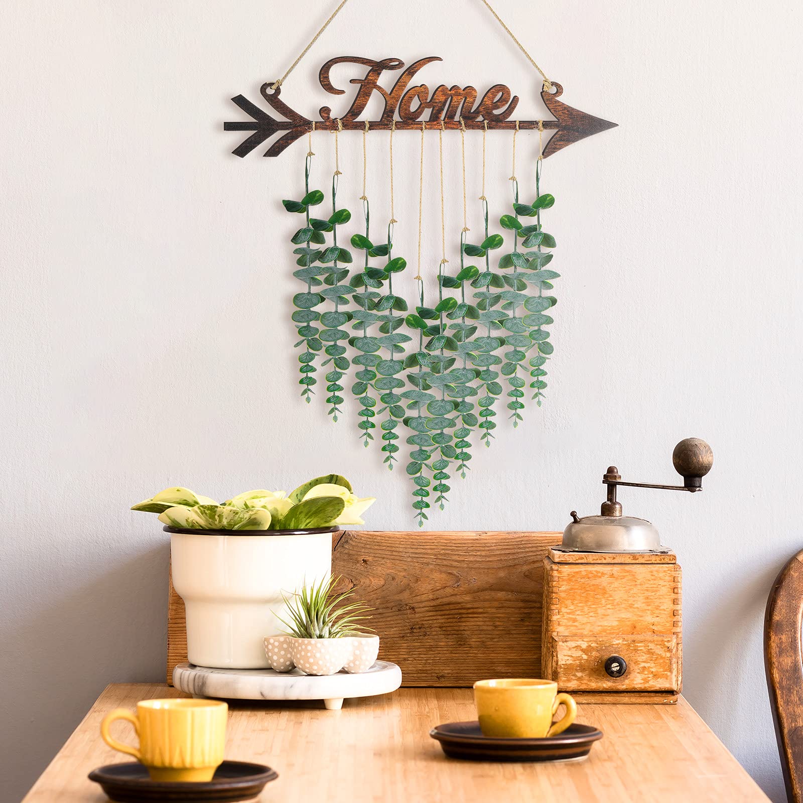 Lyrow Artificial Eucalyptus Wall Decor - Farmhouse Boho Hanging Greenery for Home, Living Room & Bedroom