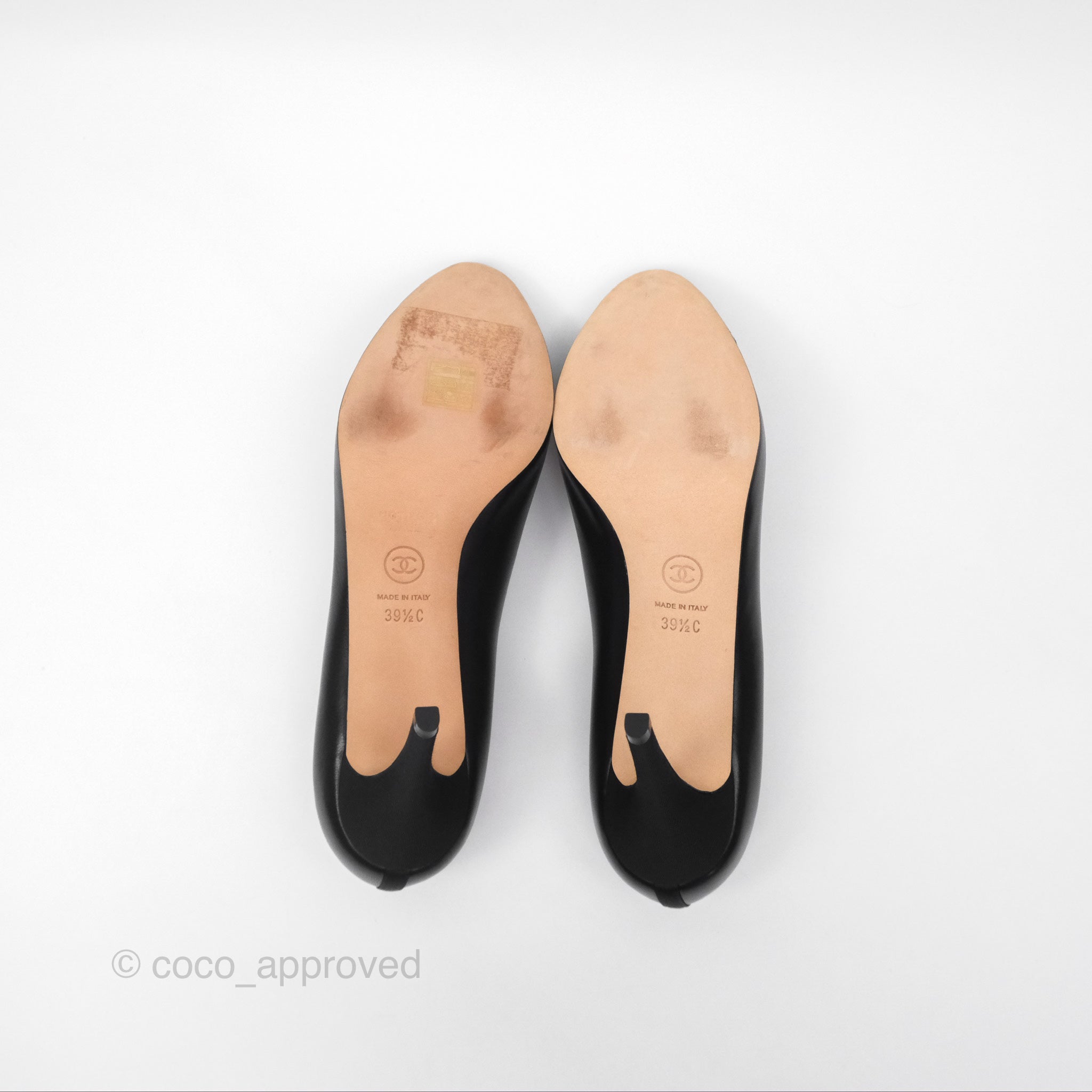 Chanel Classic CC Black Lambskin Heels Women's Size 39.5 - Luxury High Heel Pumps for Evening Parties & Formal Events