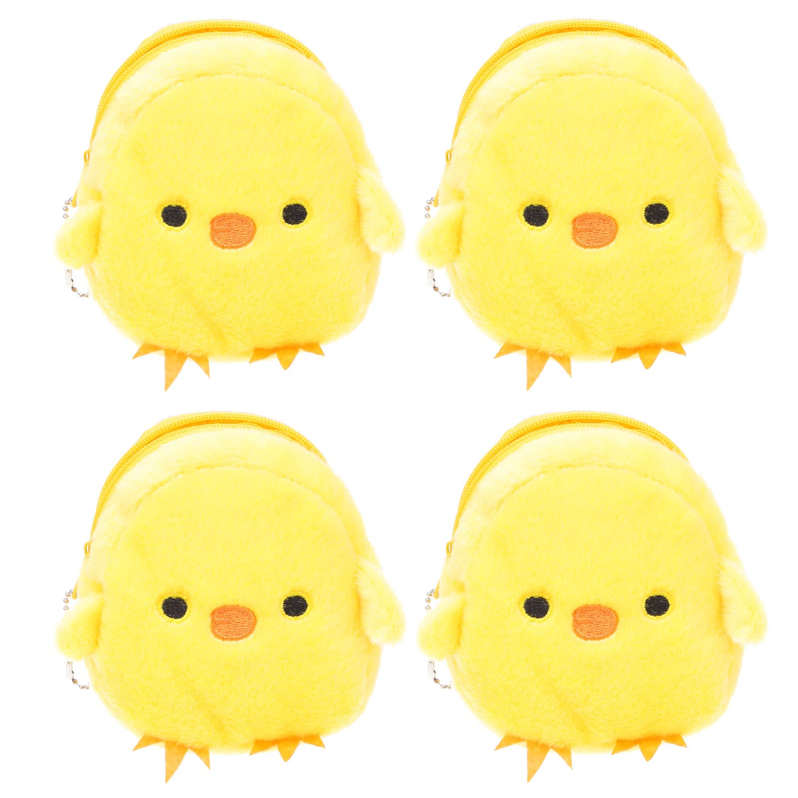 iFundom 4PCS Easter Chick Coin Purse - Cute Yellow Chicken Shaped Change Wallet for Easter Decorations & Spring Party Favors (Perfect for Easter Egg Hunts, Basket Stuffers & Gift Giving)