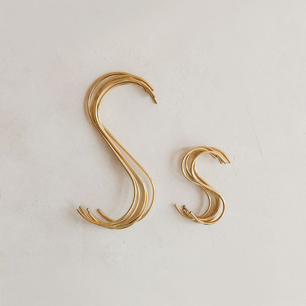 Utility Hook in Unlacquered Brass - Heavy Duty Wall Hooks for Hanging Coats, Hats & Kitchen Utensils | Perfect for Home, Garage & Office Organization