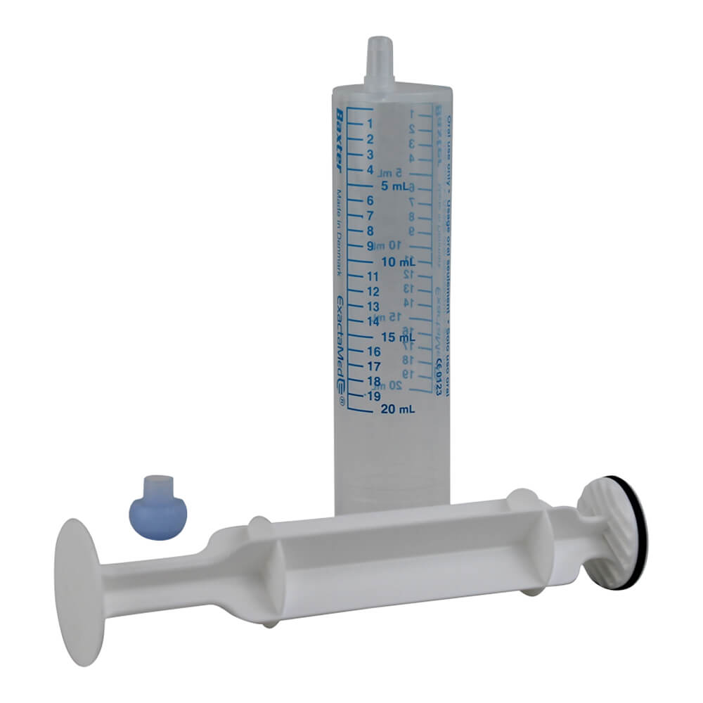 Baxter Oral Syringe 20cc with O-Ring - Clear Medical Syringe for Liquid Medication, Feeding, and Baby Care - Perfect for Hospitals, Home Use, and Pet Care