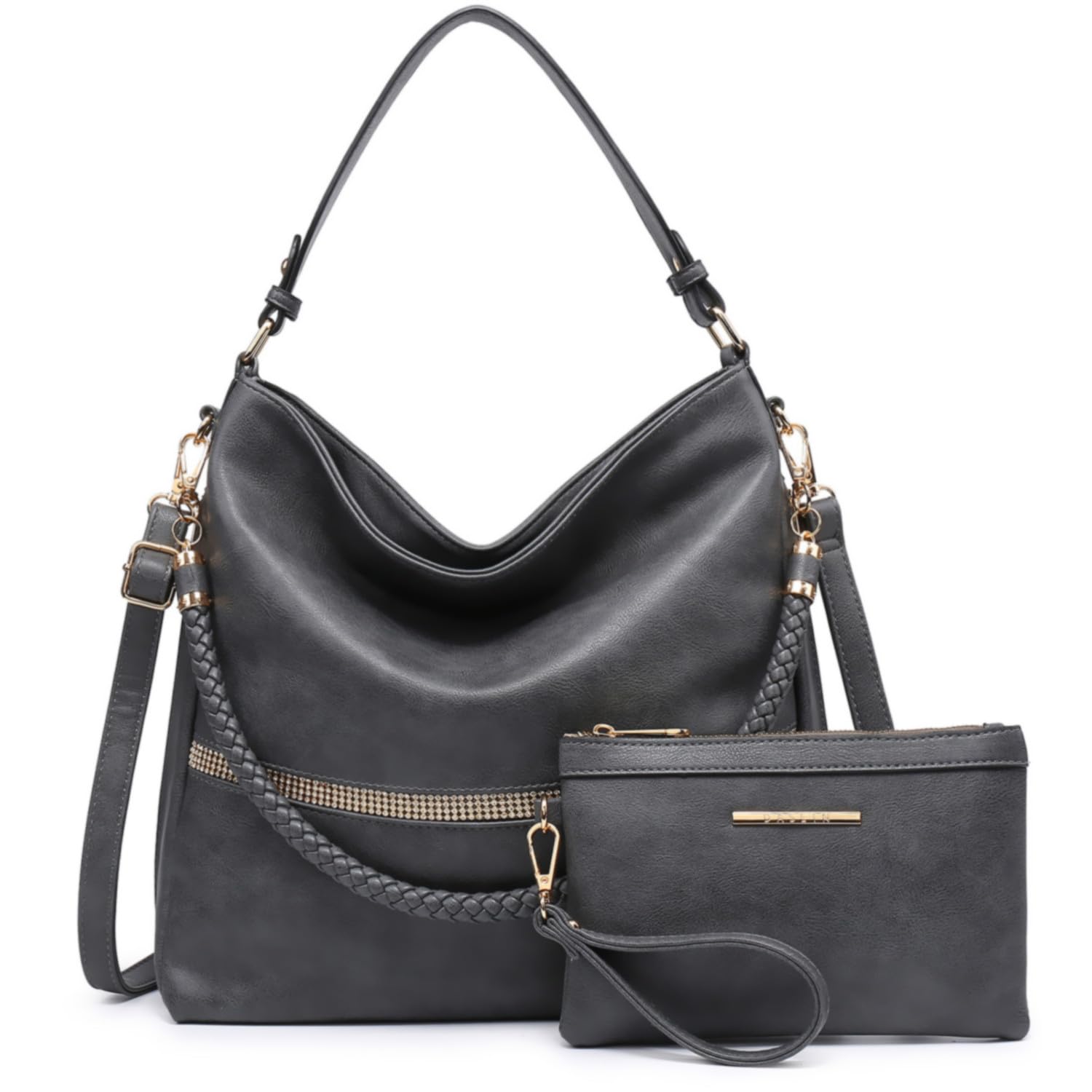 Dasein Vegan Leather Hobo Handbag for Women - Large Shoulder Bucket Purse with Long Strap, Perfect for Work, Travel & Everyday Use